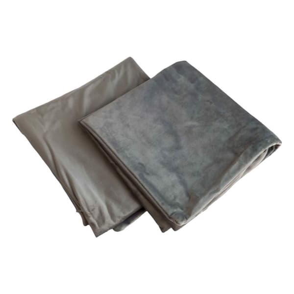 Samettinen tyynyliina 50x50 harmaa 2 kpl