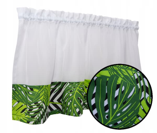 Moderne MONSTERA zigzag gardin 200x40