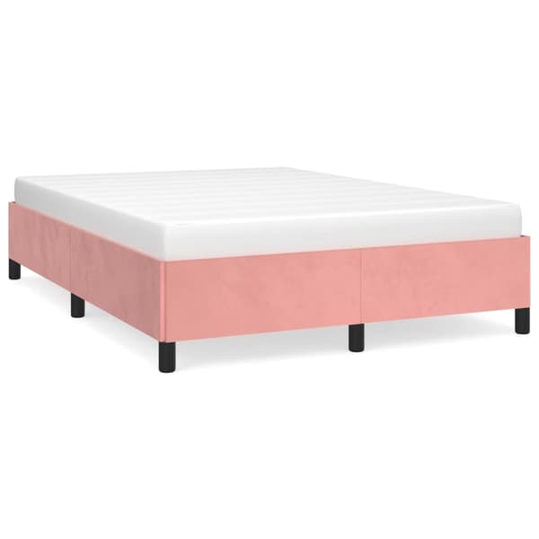 vidaXL Sängram rosa 140x190 cm sammet