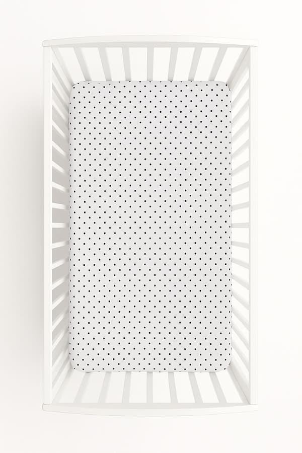 Bomuldslagner til tremmeseng 120x60 cm - sorte prikker