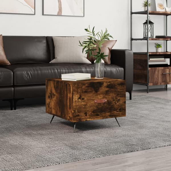 vidaXL sofabord røget eg 50x50x40 cm