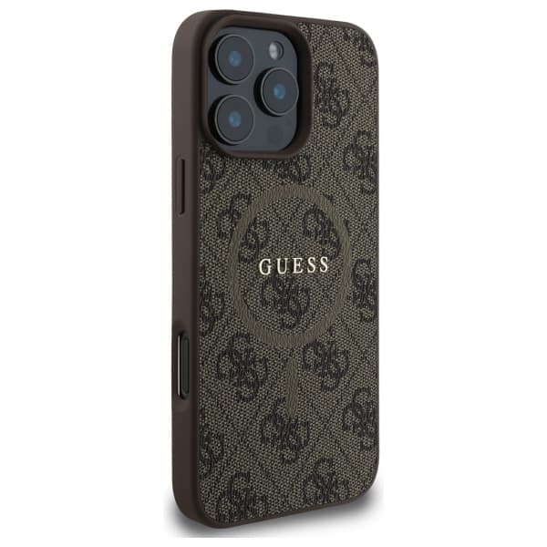 Guess 4G Ring Classic Logo MagSafe-etui til iPhone 16 Pro Max, brun