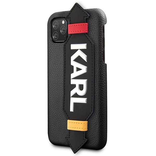 Karl Lagerfeld -ranneke iPhone 11 Prolle, musta