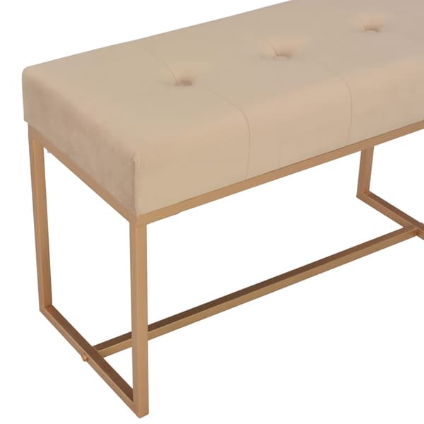 vidaXL Bänk, 80 cm, Beige, Sammet