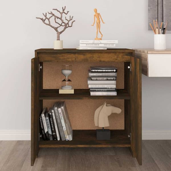 vidaXL skab røget eg 70x41x75 cm træbaseret materiale