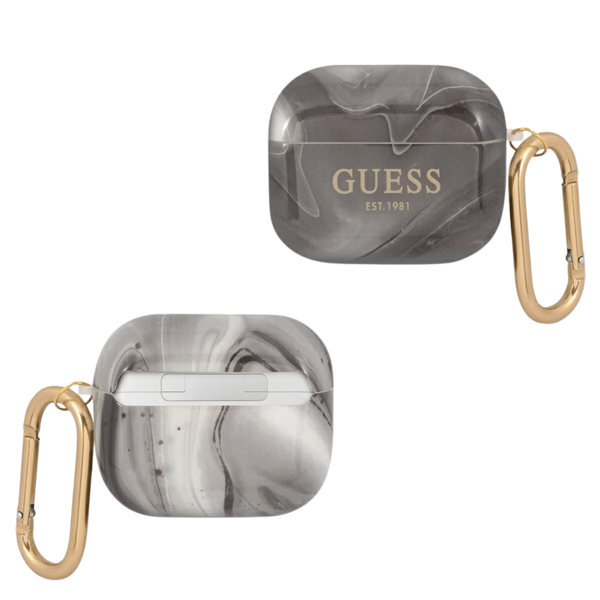 Guess Marble Collection-etui til AirPods Pro, sort
