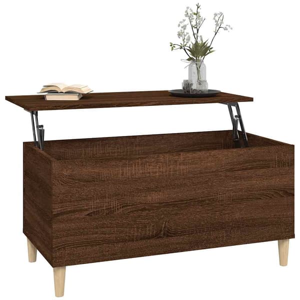 vidaXL sofabord brunt egetræ 90x44,5x45 cm