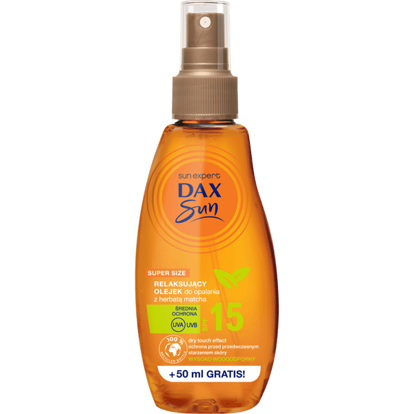 Dax Sun Relaxing solskyddsolja med matchate SPF15 spray 200ml
