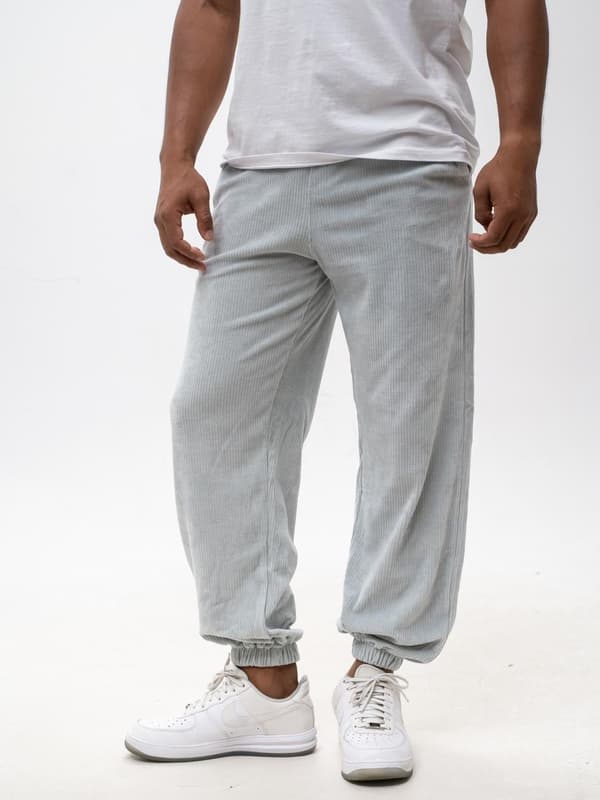 Jigga Wear Corduroy herrbyxor i grått, L