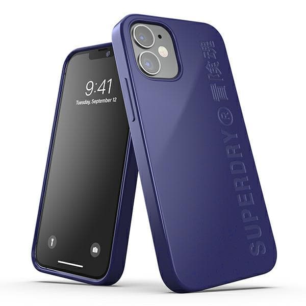 SuperDry Snap-etui til iPhone 12 mini, marineblå