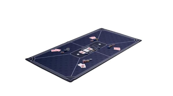 Blå pokermåtte 118x59cm