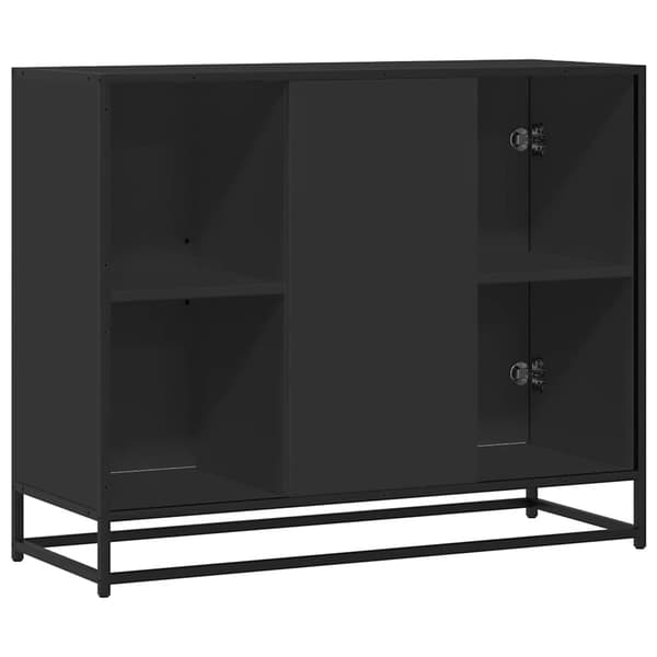 vidaXL skab, sort, 92x35x76 cm, træbaseret materiale