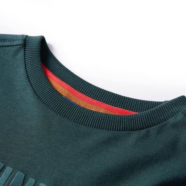 Barn långärmad T-shirt, mörkgrön, 116