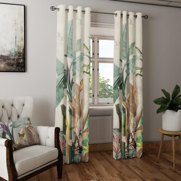 Gardin med snørehuller print 157