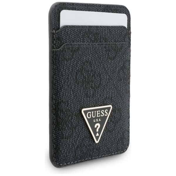 Guess triangel MagSafe plånbok + handrem set svart