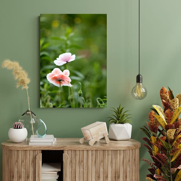 Lærredstryk Botanik Valmueblomster 40x80 cm