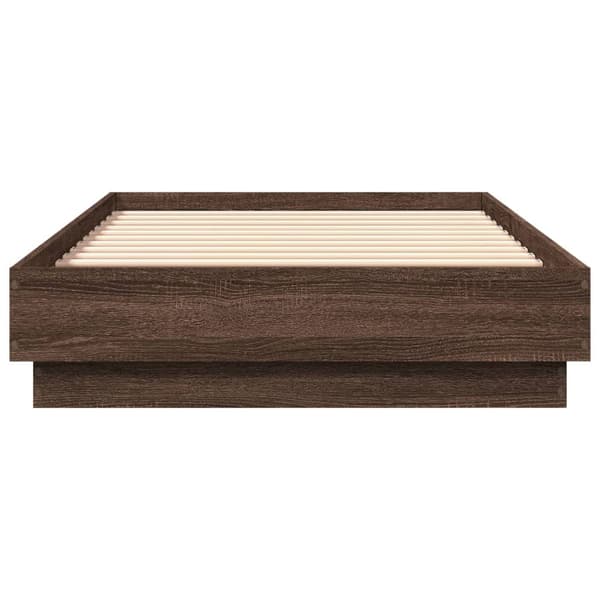 vidaXL Seng uden madras, brun eg, 75x190 cm