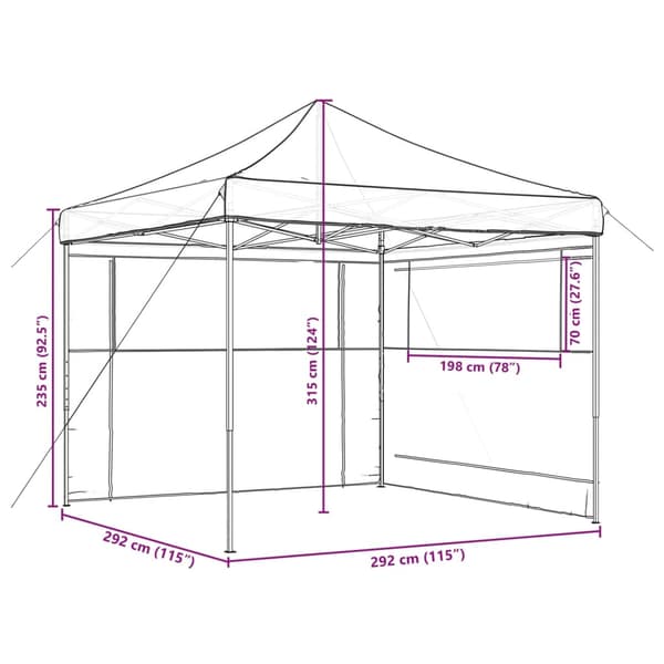 vidaXL 2-vægs pop-up festtelt orange