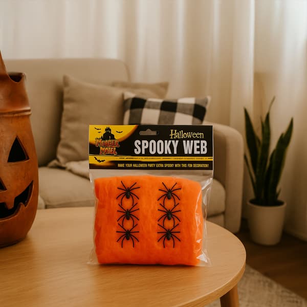 BC Kunstig Spider Web Edderkopper Ornament Halloween Dekoration Web Fest