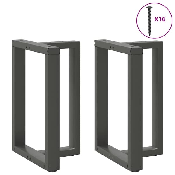 vidaXL Matbordsben, 2 st., Antracit, 60x35x(72-73) cm