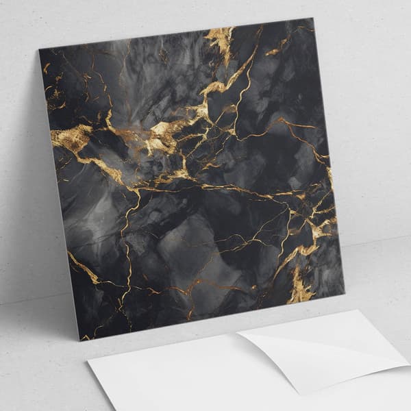 Pakke med vinylfliser, nem montering, elegant marmormønster, 4x50x50 cm