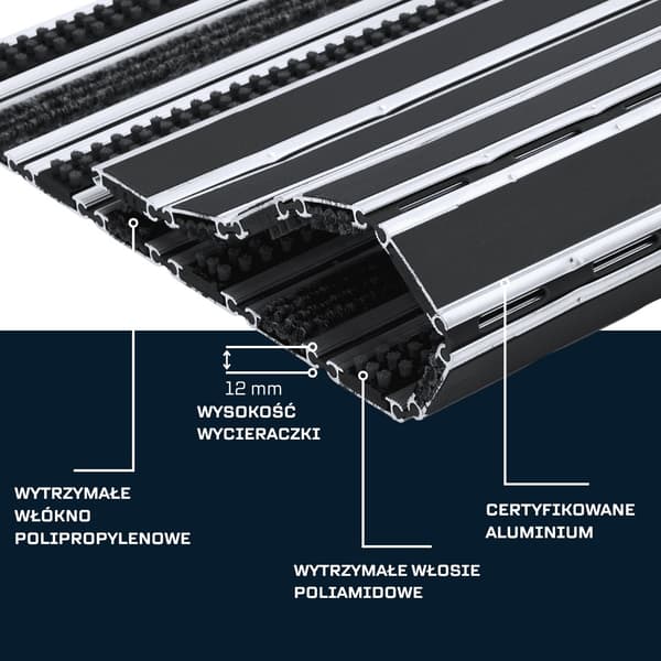 POLENTEX ALUMINIUM TORKARBORSTE + GREPPS: 60x40, 12mm MED RAM