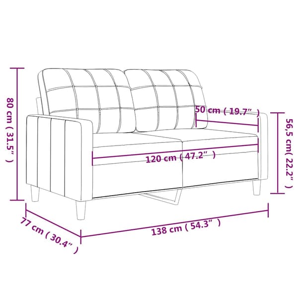 vidaXL 2-sitssoffa mörkgrå 120 cm tygklädsel