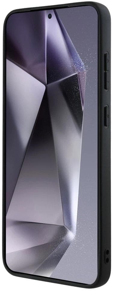 Guess Læder 4G Farvet Ring Klassisk Logo MagSafe-etui til Samsung Galaxy S25 Plus Sort