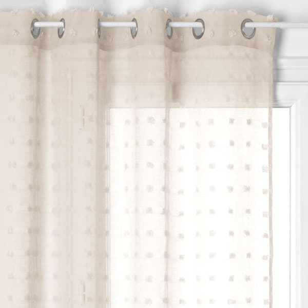 Beige gardin med ringe 140x240 cm