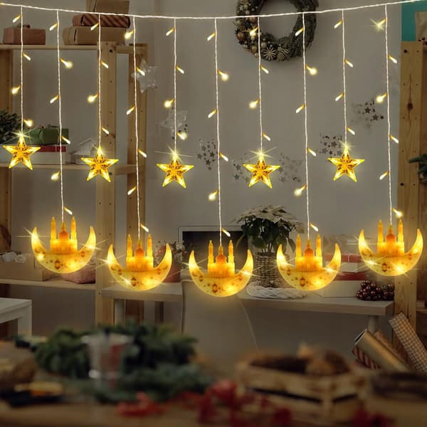 Herefun 3,5m Ramadan LED-lys - 8 tilstande, måne og stjerner