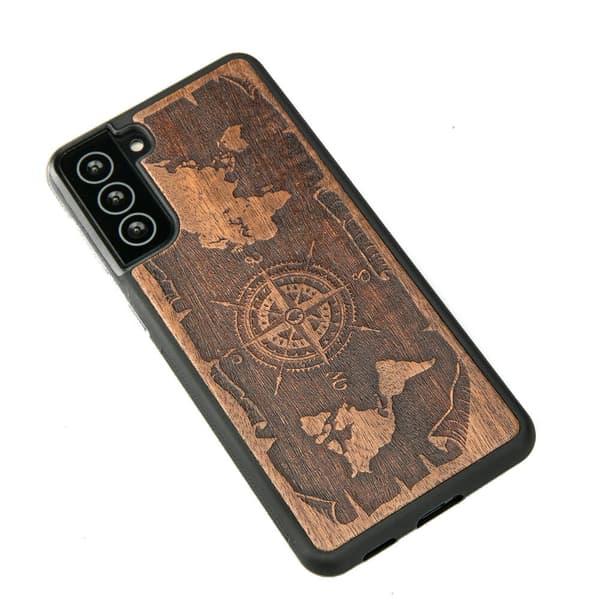 Træcover til Samsung Galaxy S21 WIND ROSE MERBAU