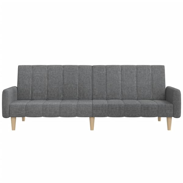 vidaXL 2-sits bäddsoffa, ljusgrå, klädd i tyg