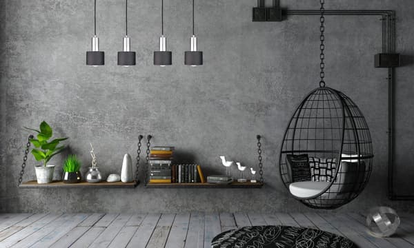 Hængelampe 4xE27 LUCE SORT SØLV