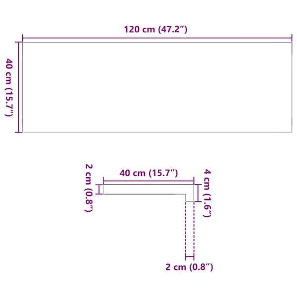 vidaXL vindueskarme 2 stk., ubehandlede, 120x40x2 cm, massivt egetræ