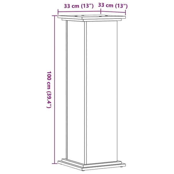 vidaXL Växtställ vit 33x33x100 cm