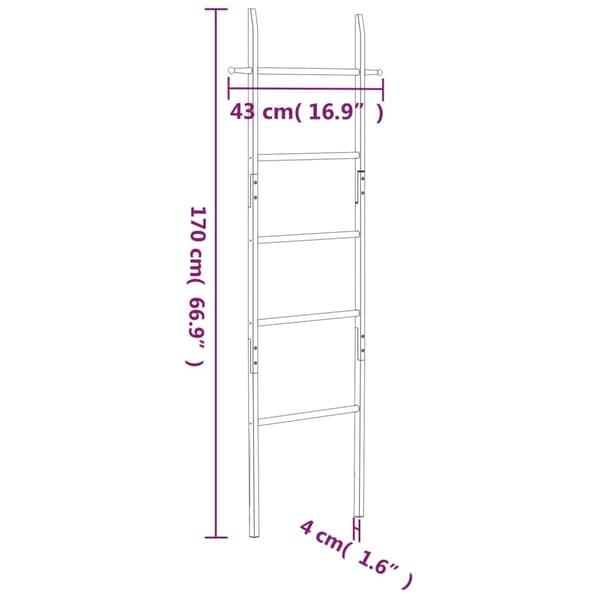 vidaXL Pyyhetikas 170 cm pähkinäpuu