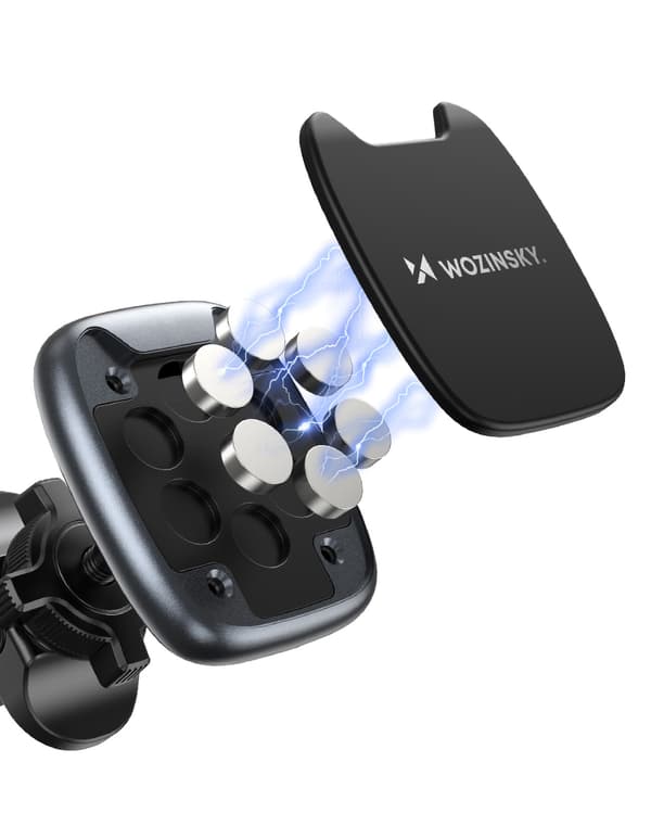 Magnetisk telefonholder til bilens ventilationsåbning, sort