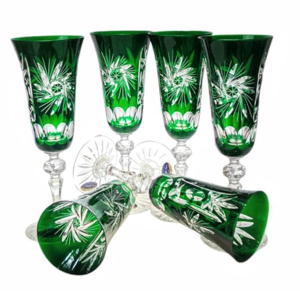 Smaragdkristall champagneglas 150 ml Olive Grinder