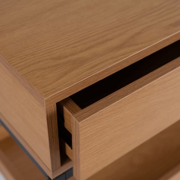 RUBY Hallkonsolbord 100 cm med hyllplan Ek/Svart Loft