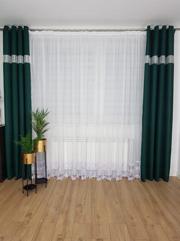 Pitkä verho guipure-pitsillä 600/250cm