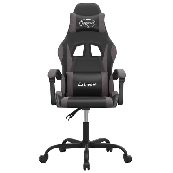 vidaXL gamingstol, sort og grå, kunstlæder