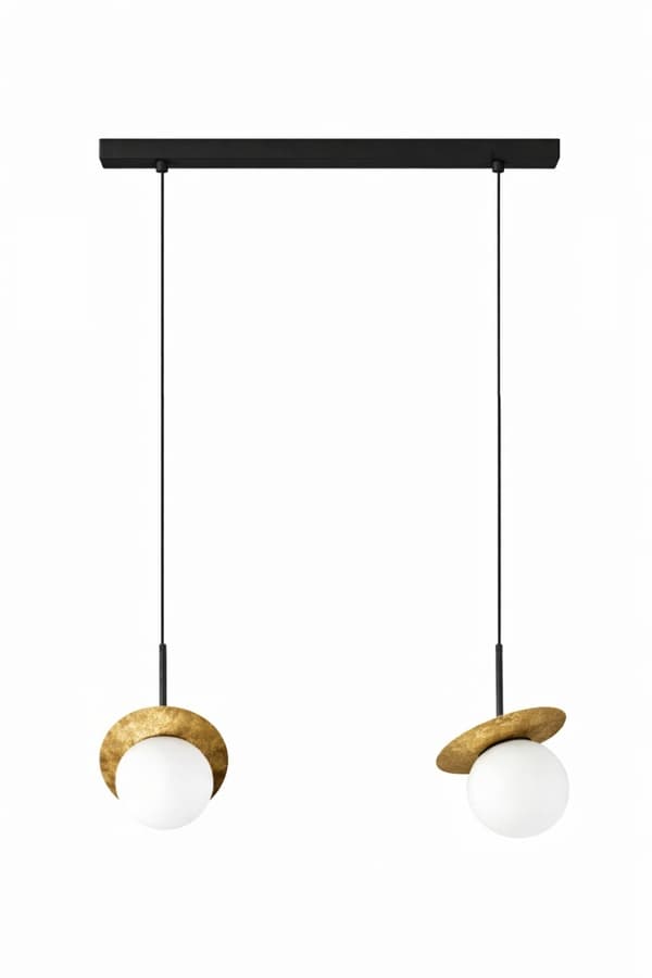 Hængelampe 2xE14 Aura Sort/Guld