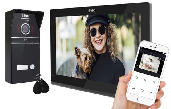 Videointercom Touchscreen WIFI TUYA Smart FULL HD EURA Nøgleringe