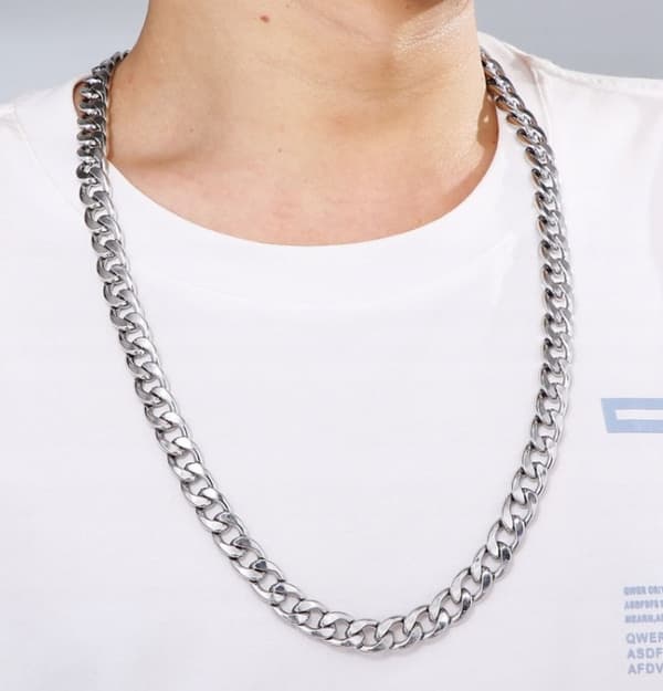 TJOCK Silver Herrkedja, Pansarkedja, HÅLLBAR, ELEGANT