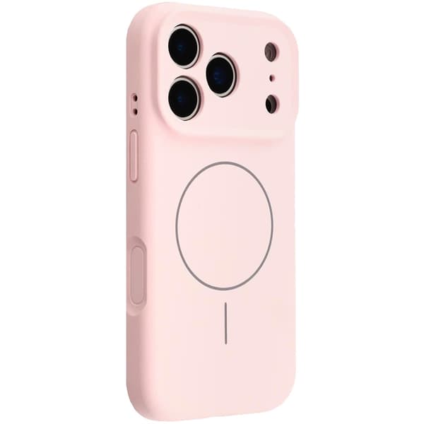Silikonskal till iPhone 17 Pro Max - MagSafe-kompatibel, stötsäker, rosa
