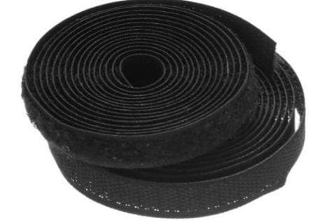 Selvklæbende velcro sort 1,6 cm x 2 m (2 stk.) RZS