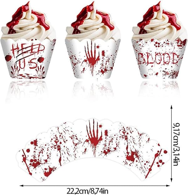 12x Halloween Blodgyser Cupcake Forme