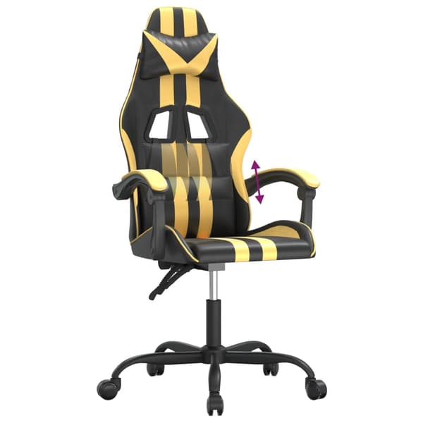 vidaXL gamingstol, sort og guld, kunstlæder