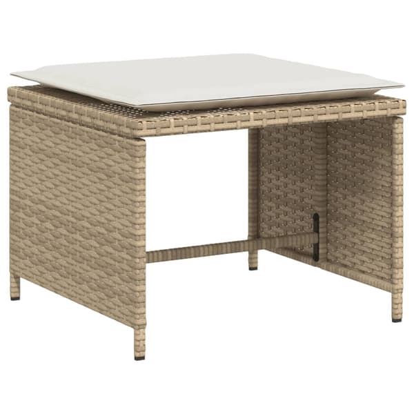 vidaXL Puutarhatuoli jalkarahilla, beige, polyrottinki