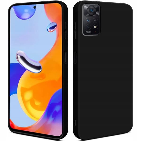 Etui til REDMI NOTE 11 PRO 5G Mat Sort Silikone Slim + GLAS